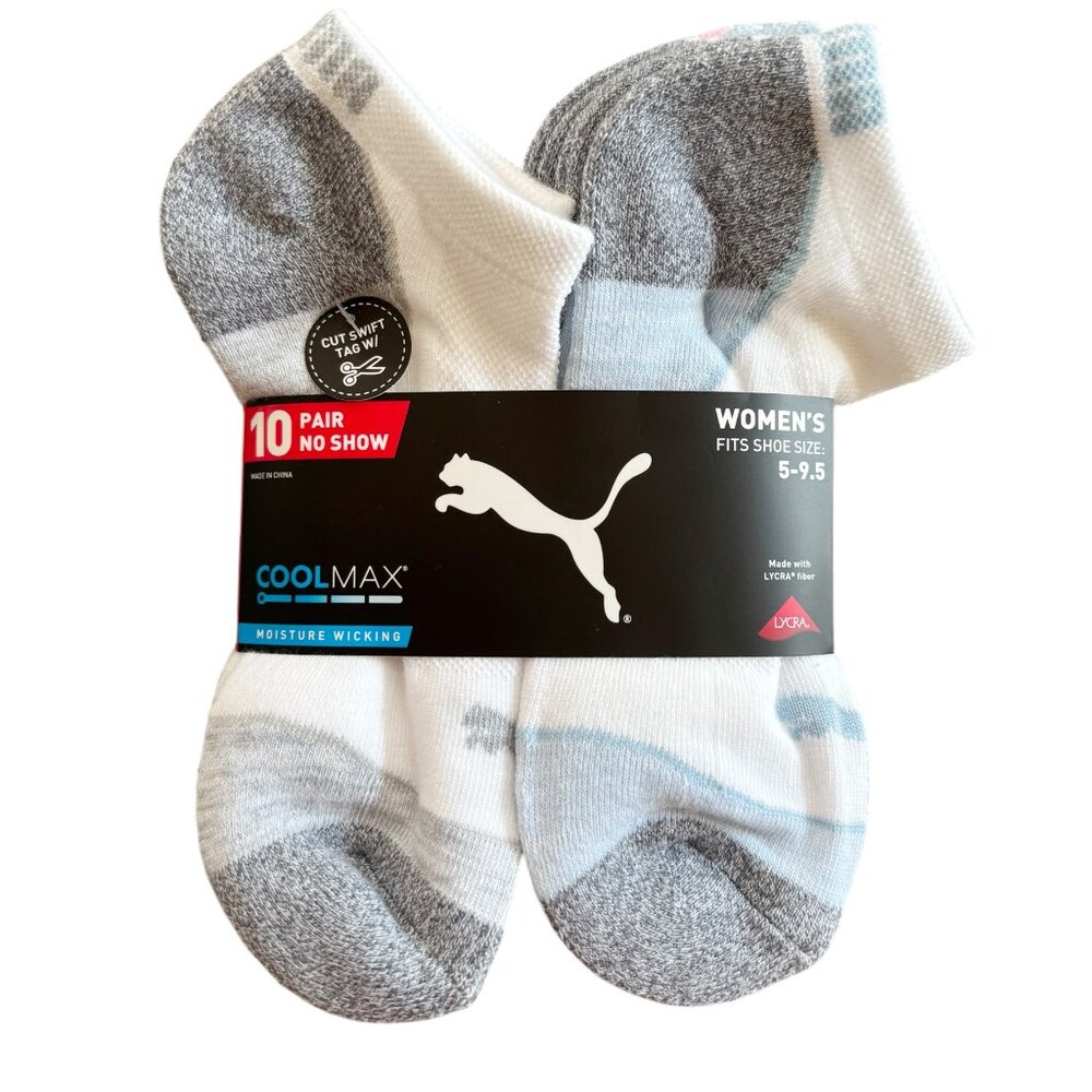 PUMA Women's No Show Sock, 10-pair Pack, BNWT